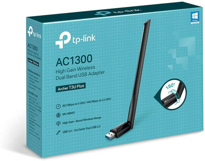 TP-Link Archer T3U Plus Adaptador USB Wi-Fi AC1300 Banda Dual TP-Link Archer T3U Plus Adaptador USB Wi-Fi AC1300 Banda Dual